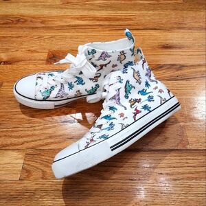 Dinosaur Print Hi-Top Sneakers, Women's size 8